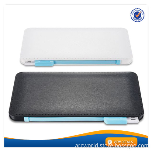 AWC635 Mobile phone power bank 5600 mah with built in multi charging cable msds 5600 mah power bank alibaba